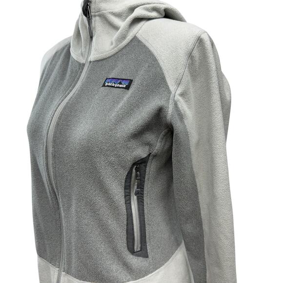 Patagonia Emmilen Fleece Jacket Women’s Size XS Two Tone Gray Zip Front Hooded - Picture 6 of 8